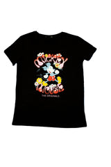 Women Graphic Tee Mickey and Flowers